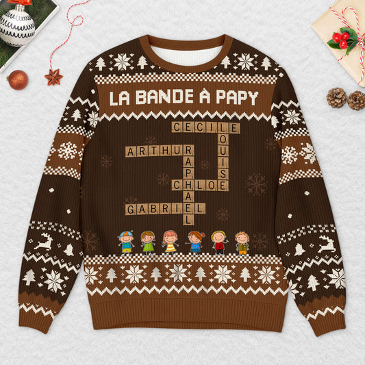 5823WFR1 pull moche de noel personnalise la petite bande a mamie avec mots croises 5823w3lqa_2