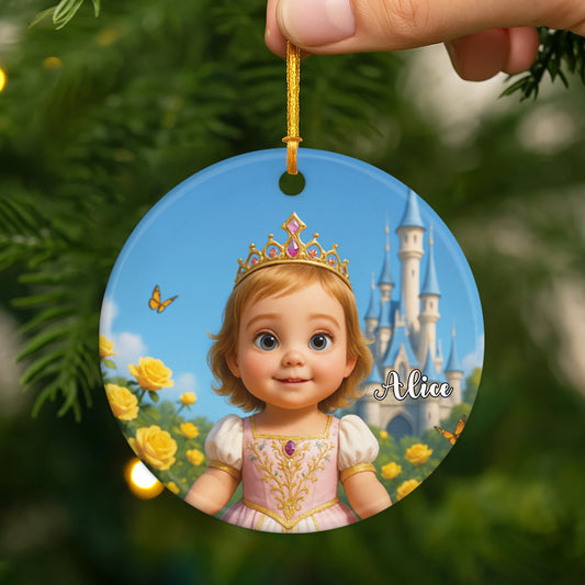 5825OFR2 ornement ceramique personnalise pour enfant avec photo ma petite princesse 5825o3q0k
