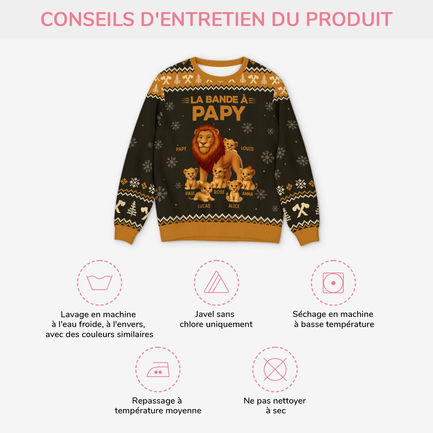 5826WFR4 pull moche personnalise la bande a papy lion 5826w6ttb