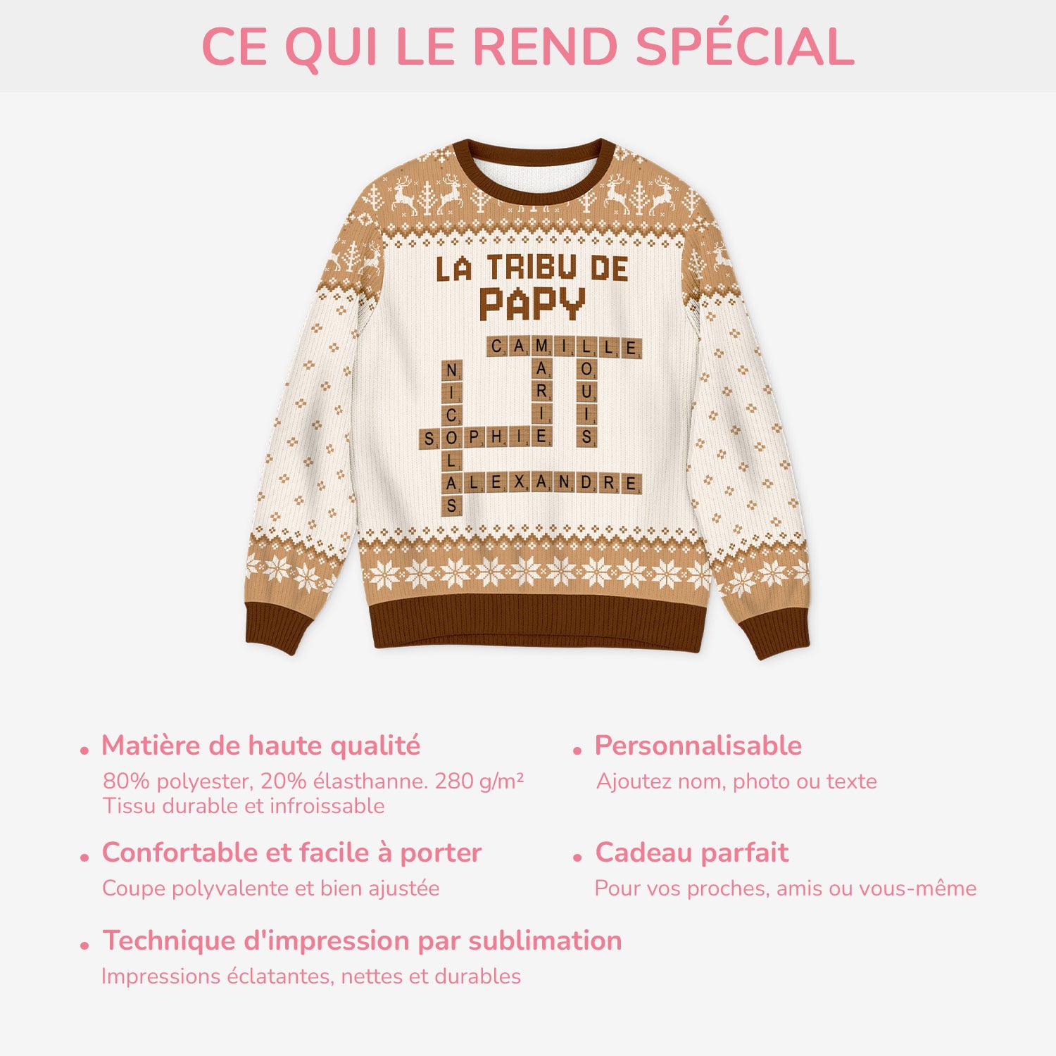 5827WFR5 pull de noel moche personnalise la bande a mamie papy avec mots croises 5827w6qna