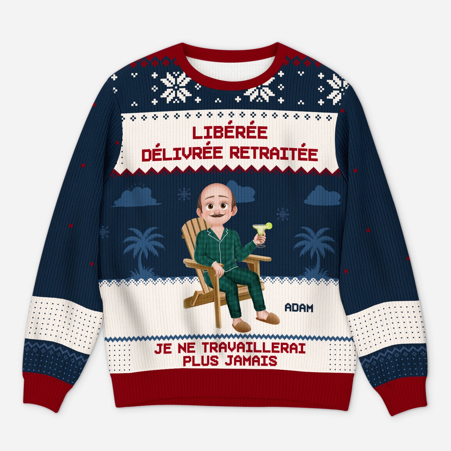 5829WFR1 pull moche de noel personnalise officiellement a la retraite 5829w6qca