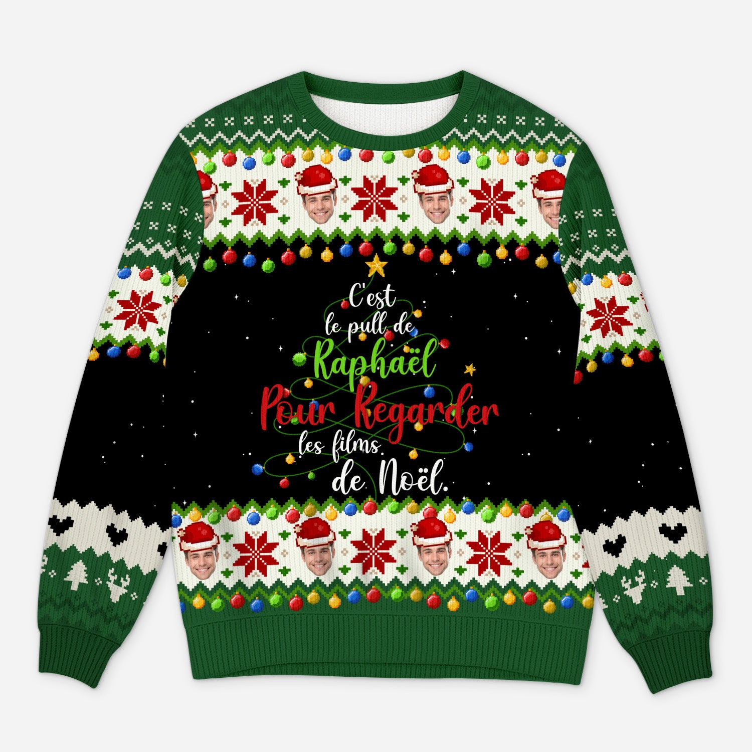 5831WFR1 pull moche de noel personnalise regarder des films de noel 5831w6vqa