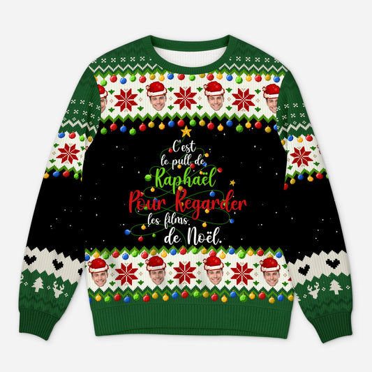 5831WFR1 pull moche de noel personnalise regarder des films de noel 5831w6vqa