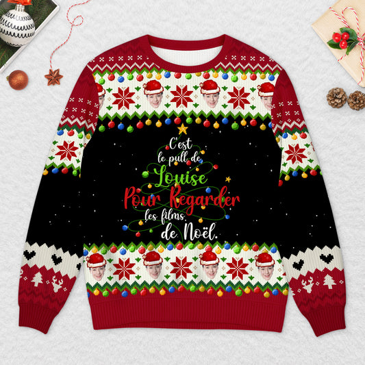 5831WFR2 pull moche de noel personnalise regarder des films de noel 5831w6vqa