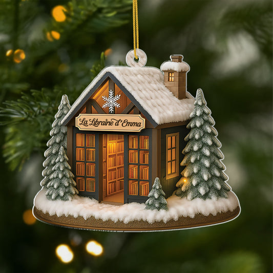 5833OFR1 ornement acrylique personnalise pour les amoureux des livres femme et homme ma librairie 5833okvqa