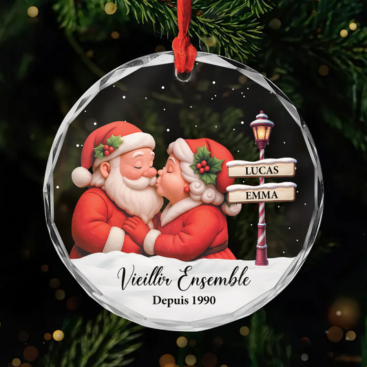 5836OFR1 ornement noel en verre personnalise couple vieillir ensemble 5836ott5g