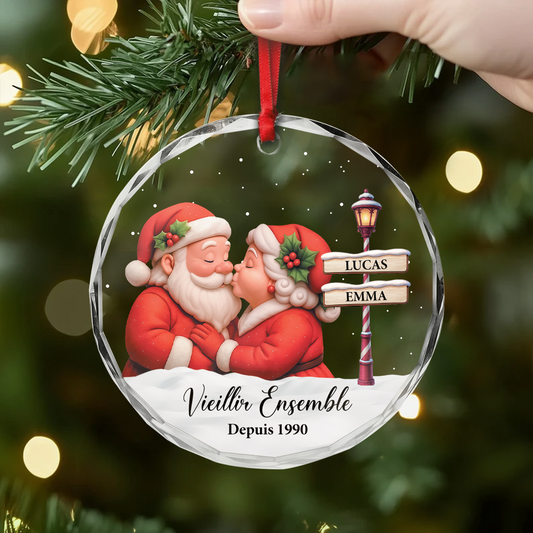 5836OFR2 ornement noel en verre personnalise couple vieillir ensemble 5836ott5g