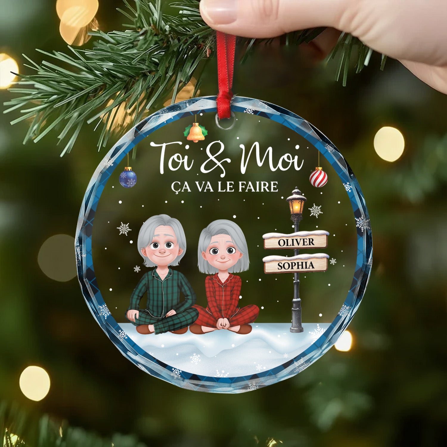 5837OFR2 ornement noel en verre personnalise couple toi et moi 5837otu5g