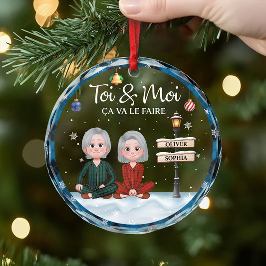 5837OFR2 ornement noel en verre personnalise couple toi et moi 5837otu5g