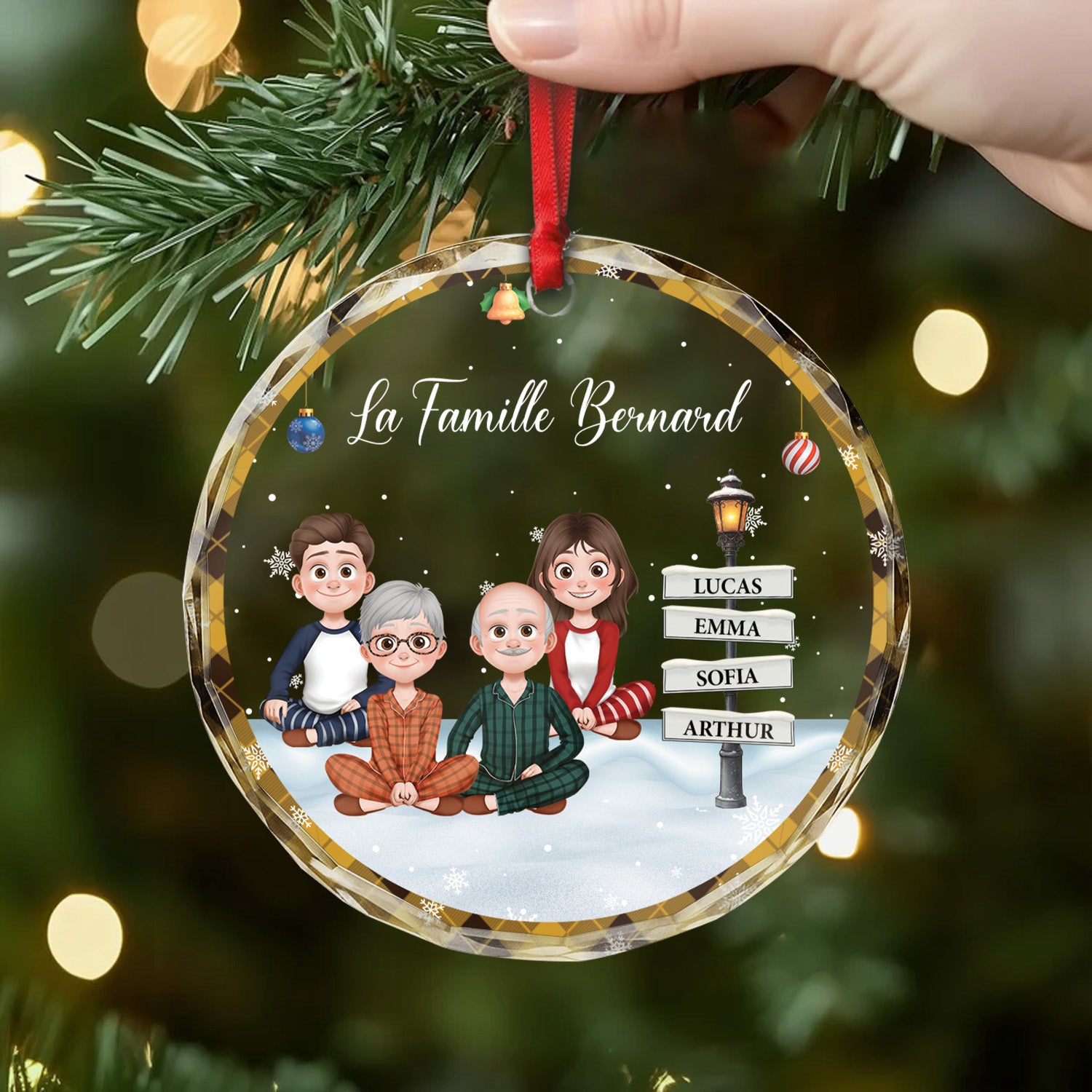 5841OFR2 ornement noel en verre personnalise la famille 5841oty5i