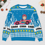 5847WFR2 pull moches de noel enfant avec photo voiture de course 5847wtqmk