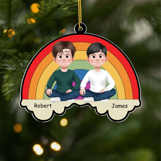 5852OFR1 ornement acrylique personnalise pour couple lgbt 5852oklcg