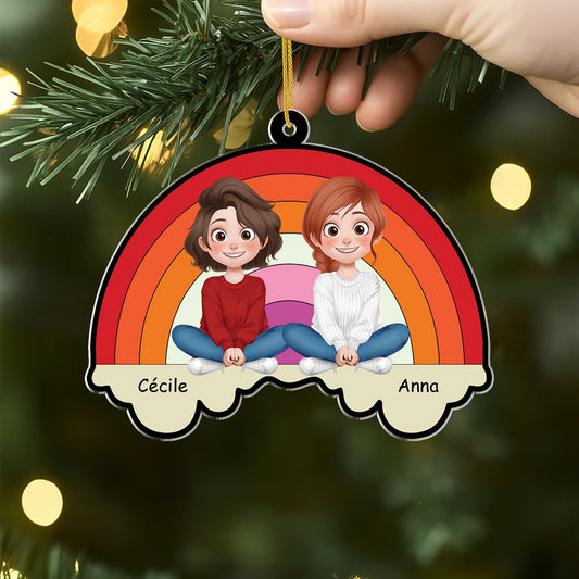 5852OFR2 ornement acrylique personnalise pour couple lgbt 5852oklcg