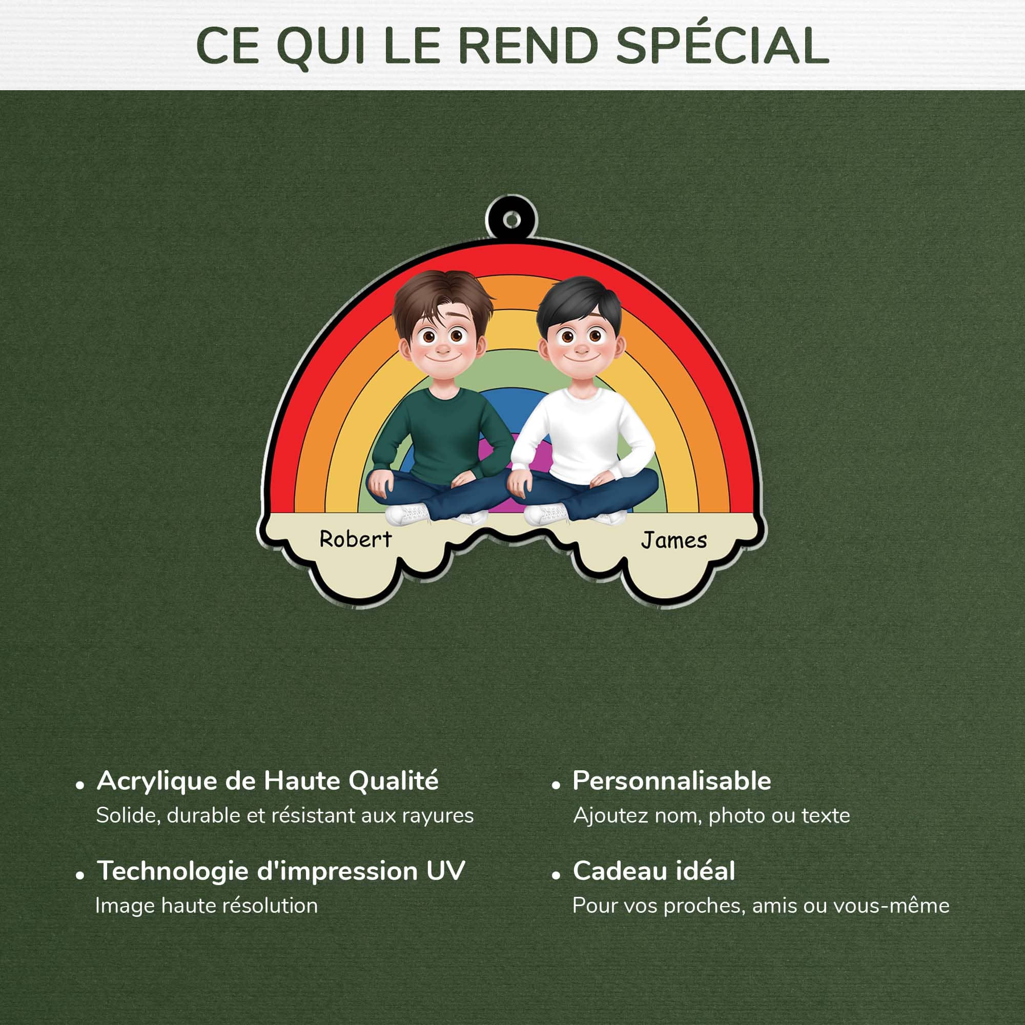 5852OFR4 ornement acrylique personnalise pour couple lgbt 5852oklcg