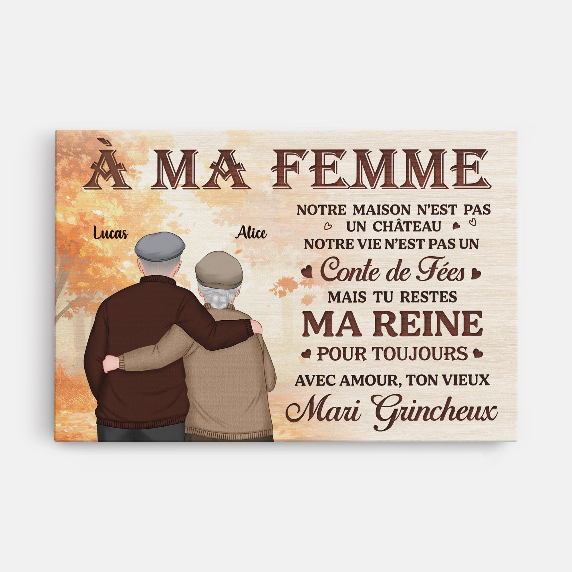 5861CFR1 toile personnalisee couple a ma femme a mon mari 5861c3hzg