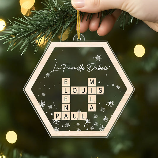5863OFR2 ornement noel en acrylique personnalise nos mots croises avec prenom 5863okhqi