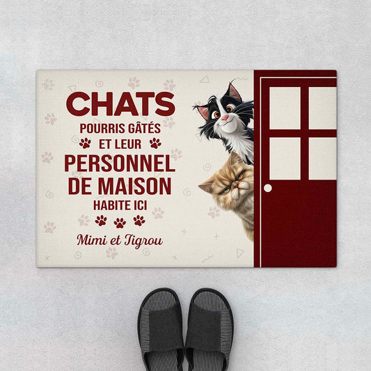 5870DFR1 paillasson personnalise le chat gate pourri habite ici 5870d8ztd