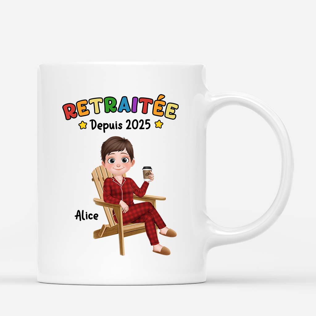 5871MFR3 mug personnalise retraite une personne heureuse le lundi 5871m3tna
