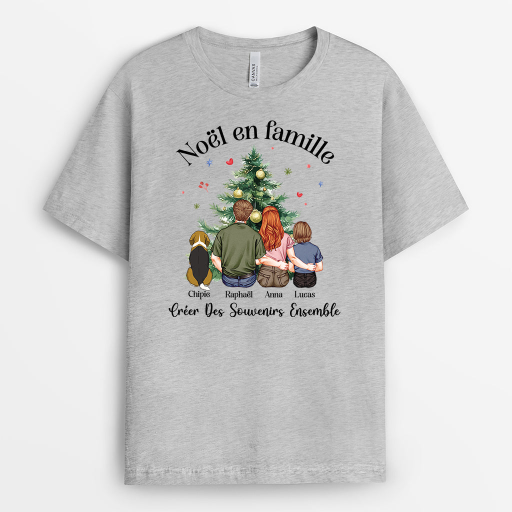 5877AFR2 t shirt personnalise noel en famille 5877attqi