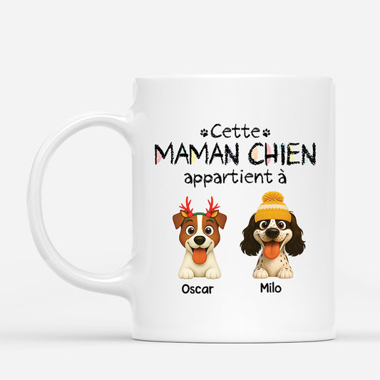 5882MFR1 mug de noel personnalise cette maman chien appartient a 5882mkv0c