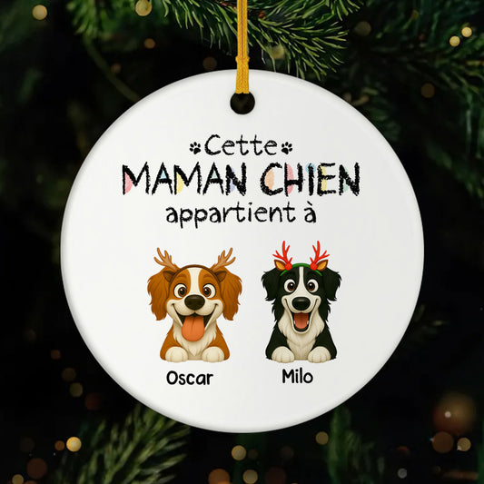 5882OFR1 ornement de noel ceramique personnalise cette maman chien appartient a 5882okv5c_39483b30 601a 46a6 8584 f514e3389809