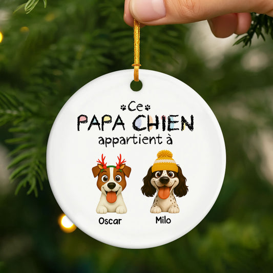 5882OFR2 ornement de noel ceramique personnalise cette maman chien appartient a 5882okv5c_d8bceafc 139a 49d0 94ac 4bd4726c8202