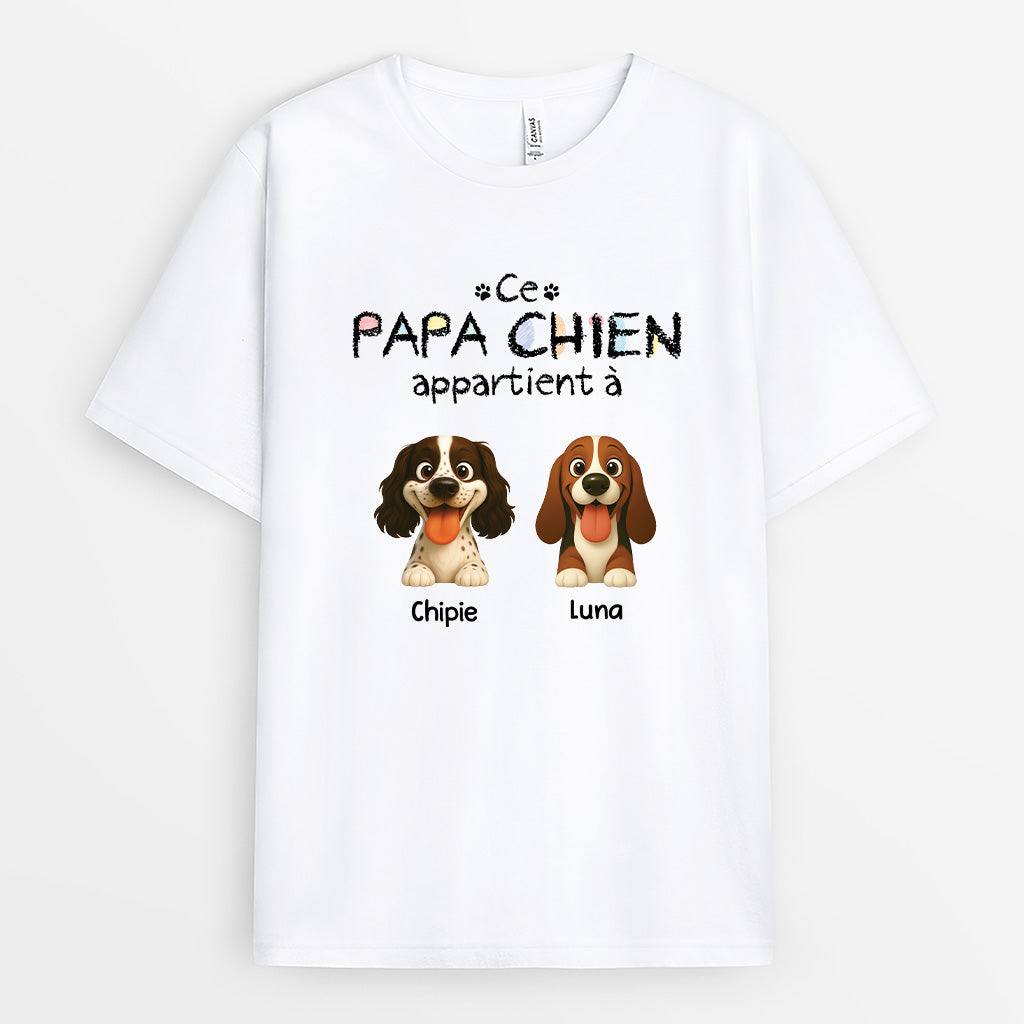 5883AFR1 t shirt personnalise ce papa chien appartient a 5883akv0c