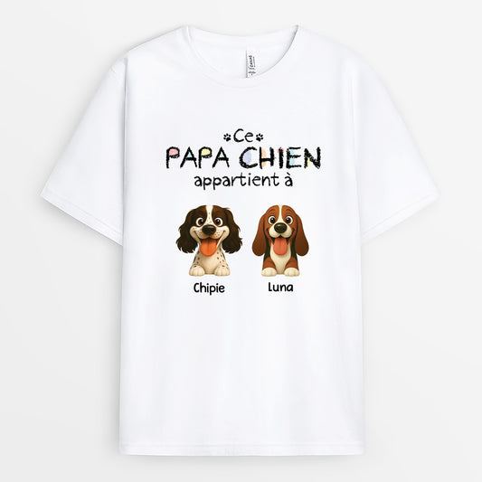 5883AFR1 t shirt personnalise ce papa chien appartient a 5883akv0c