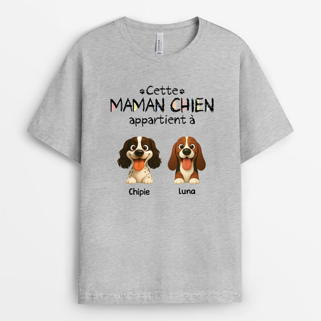 5883AFR2 t shirt personnalise ce papa chien appartient a 5883akv0c