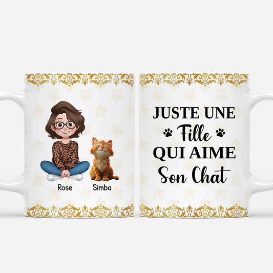 5884MFR1 mug personnalise juste une fille qui aime ses chats 5884m3ymd