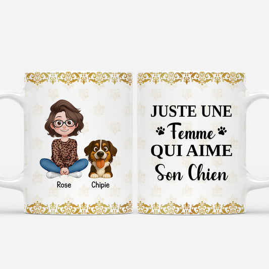 5884MFR1 mug personnalise juste une fille qui aime ses chiens 5884m3ymc