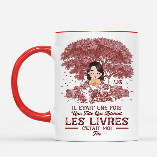 5891MFR2 mug personnalise il etait une fois une fille qui adorait les livres 5891m6lma