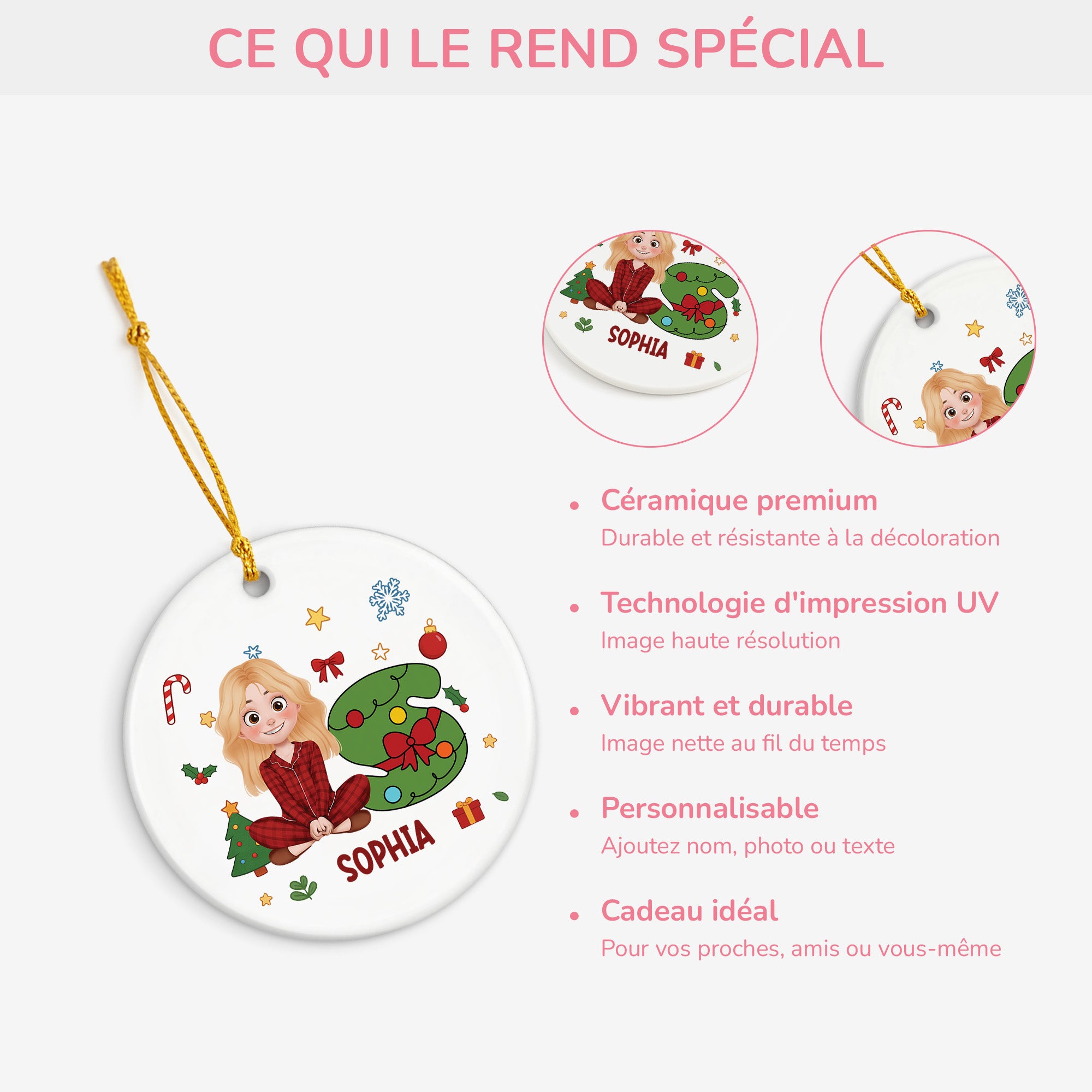 5899OFR4 effet dimpression 3d ornement acrylique personnalise premier noel bebe 5899okl5a
