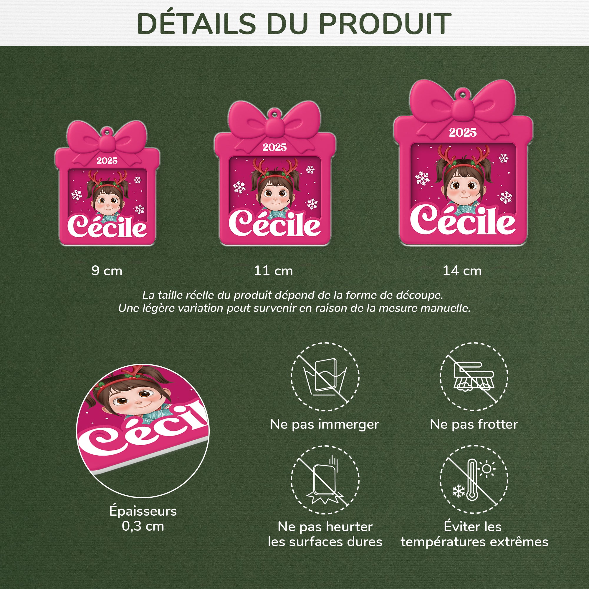 5903OFR3 ornement noel acrylique personnalise pour enfant un joli cadeau 5903okvzk