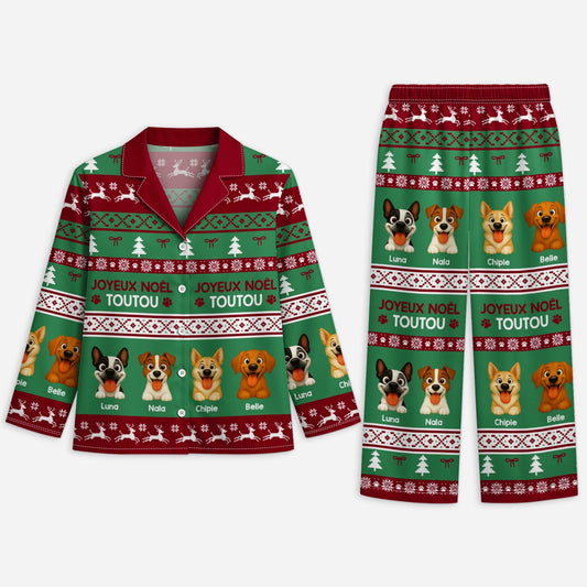 5906VFR1 pyjama personnalise chien joyeux noel toutou 5906vkvac