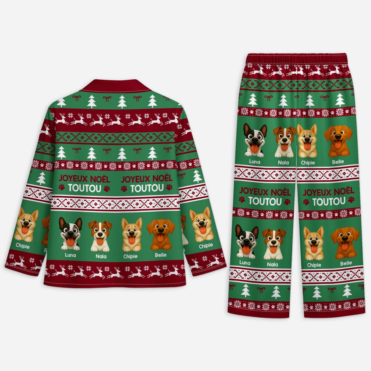 5906VFR2 pyjama personnalise chien joyeux noel toutou 5906vkvac