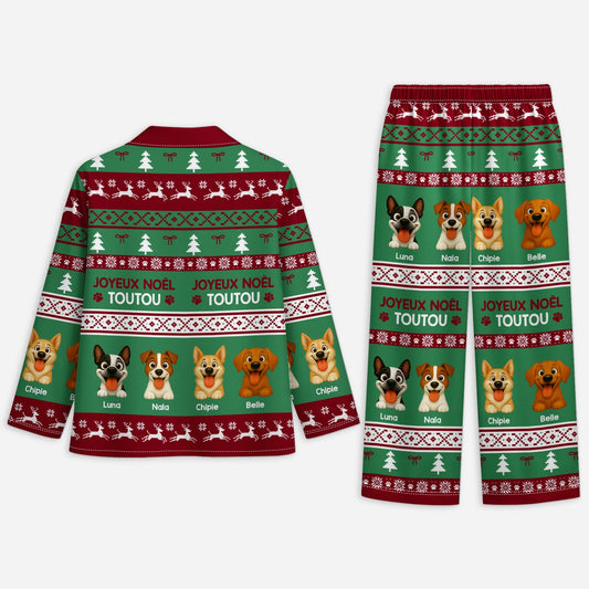 5906VFR2 pyjama personnalise chien joyeux noel toutou 5906vkvac