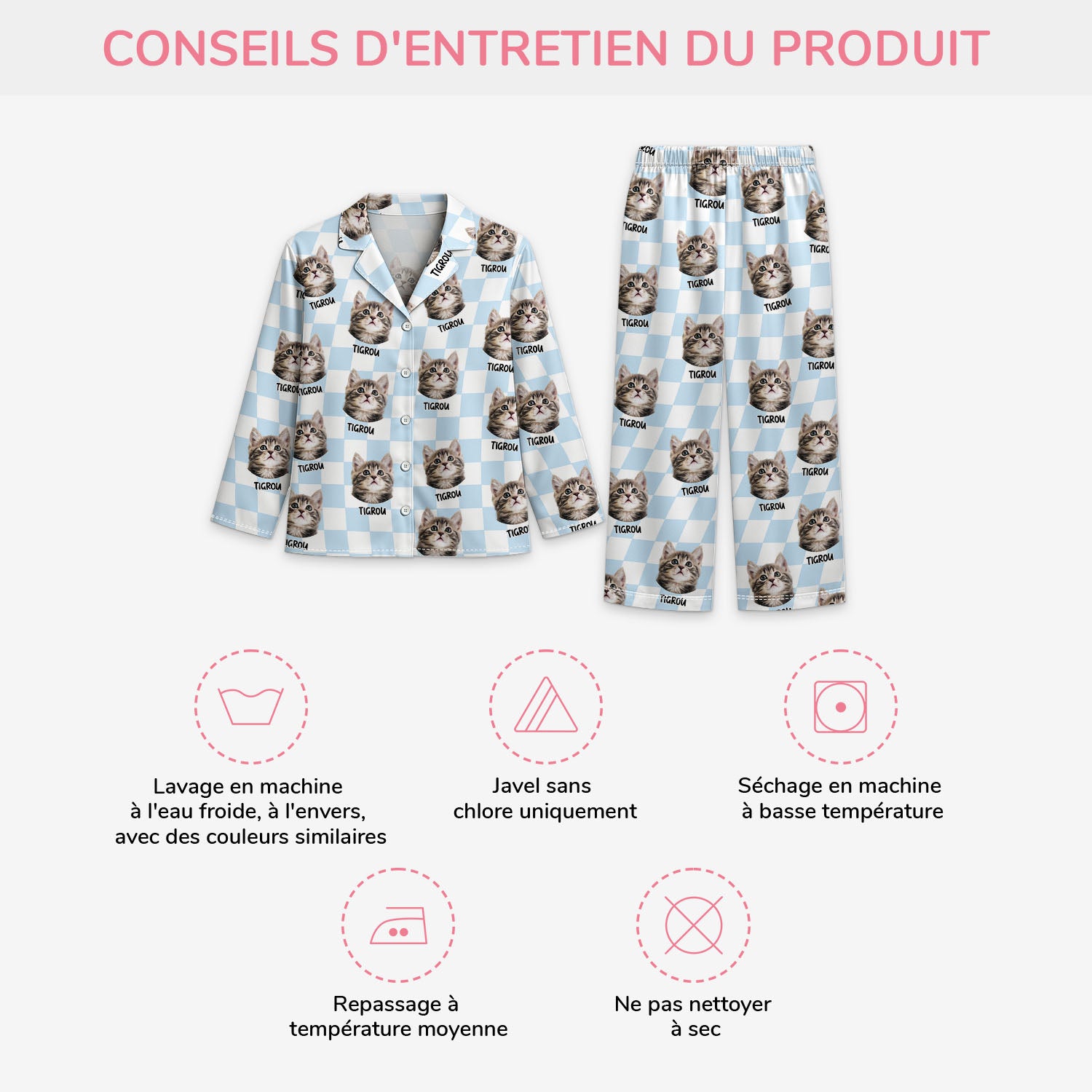 5907VFR4 pyjama personnalise avec photo mon joli chat 5907v8tqd