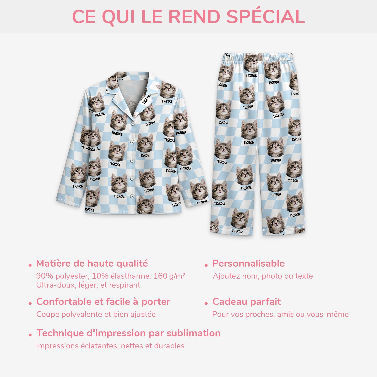 5907VFR5 pyjama personnalise avec photo mon joli chat 5907v8tqd