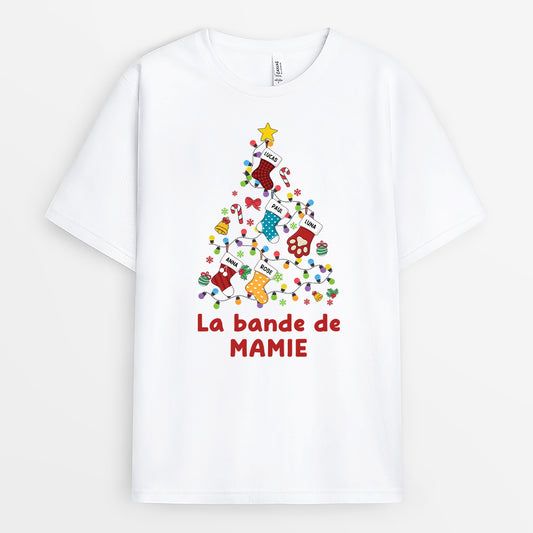 5908AFR1 t shirt noel personnalise la bande a mamie version sapin 5908aklta