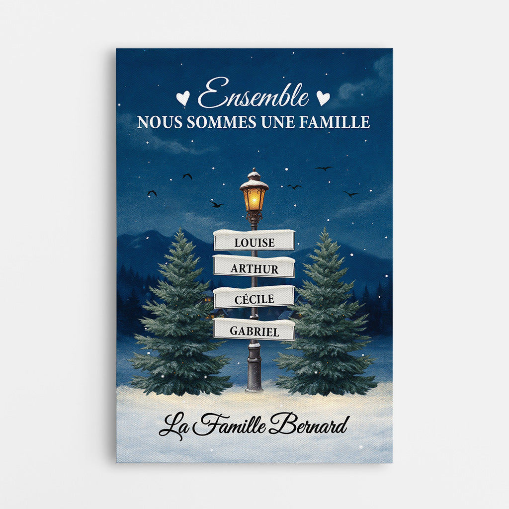 Plaque En Bois Personnalisée 'Nous Sommes Une Famille' - Décoration Murale Scrabble - Cadre Modèle #1 - Idée Cadeau