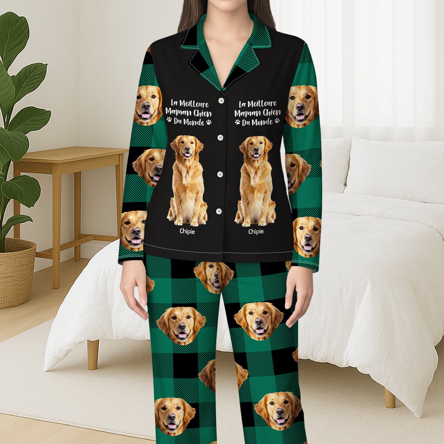 5914VFR3 pyjama personnalise avec photo meilleure maman chat 5914vthcd