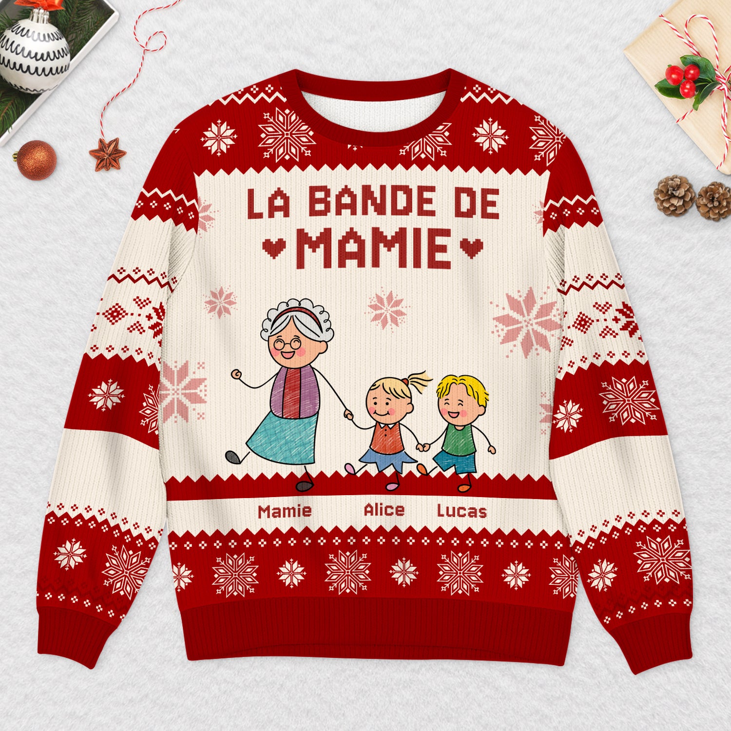 5919WFR2 pull de noel moche personnalise la bande a papy 5919wkmnb