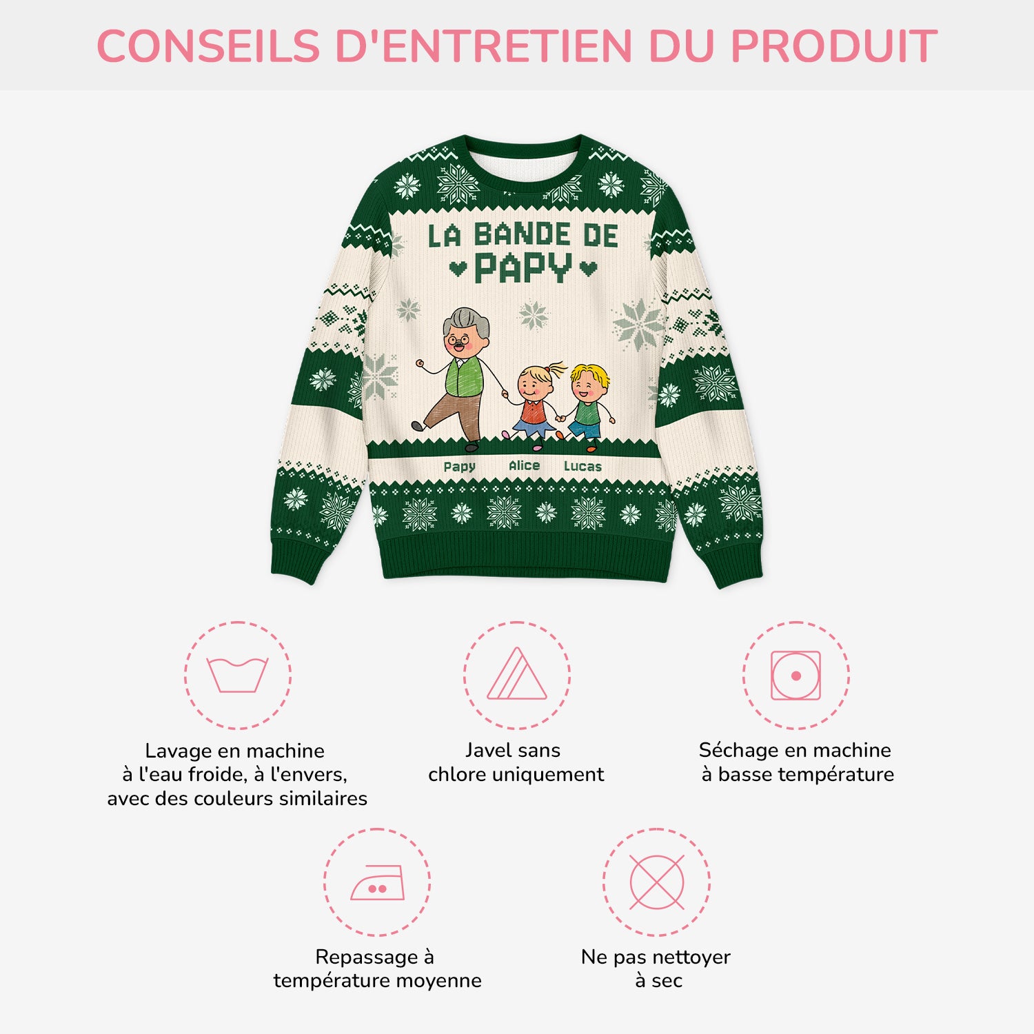 5919WFR4 pull de noel moche personnalise la bande a papy 5919wkmnb