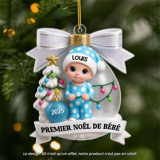 5921OFR1 effet dimpression 3d ornement acrylique personnalise mon bebe premier noel 5921o8htk