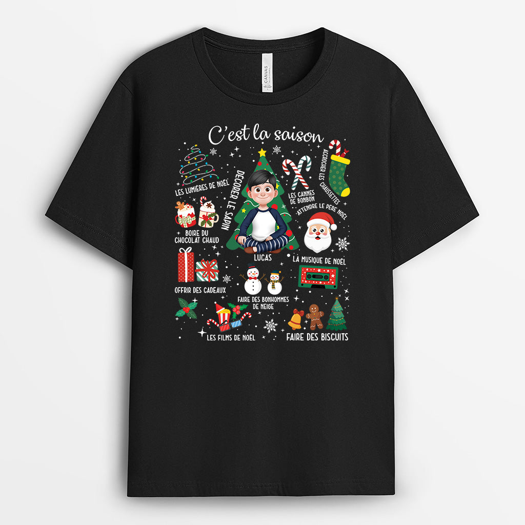 5922AFR2 t shirt noel personnalise c_est la saison 5922atvma