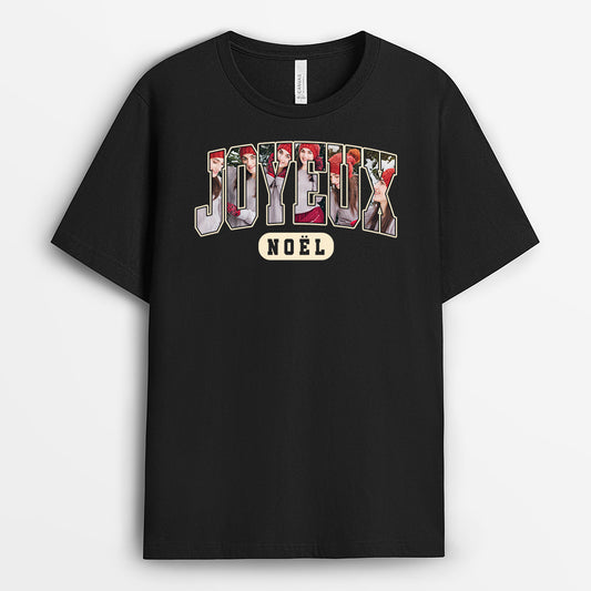 5923AFR1 t shirt personnalise famille avec photo joyeux noel 5923attzi