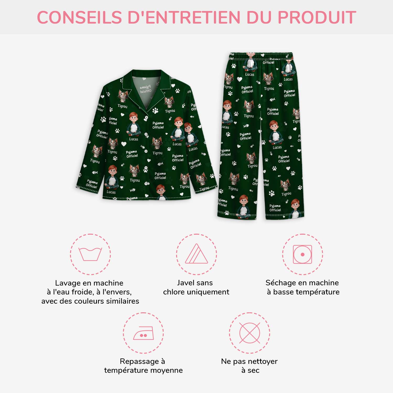 5924VFR4 pyjama personnalise pyjama officiel avec chat 5924v3ynd