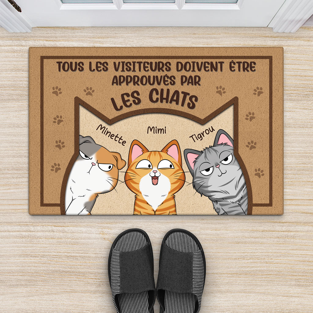 5931DFR2 paillasson chat personnalise tous les visiteurs doivent etre approuves 5931d6tad