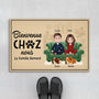 5933DFR1 paillasson personnalise chien avec couple bienvenue chez nous 5933d6hnc